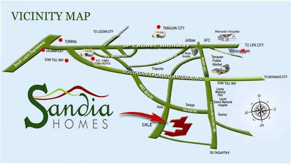 Filinvest Sandia Homes - Location & Vicinity