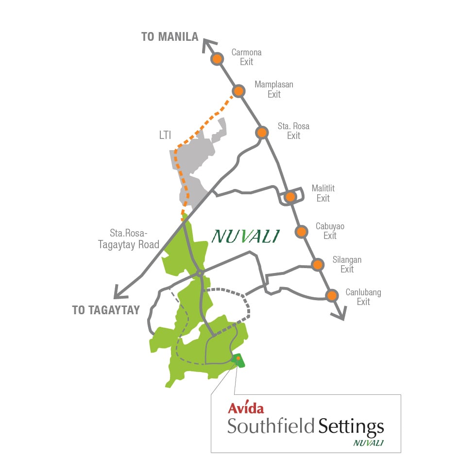 Avida Southfield Settings NUVALI - Location Map