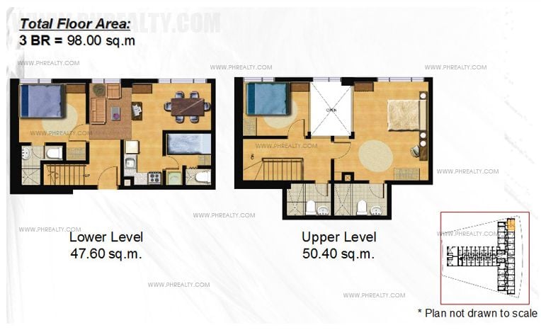 East of Galleria - Typical 3-br Loft Floor Plan