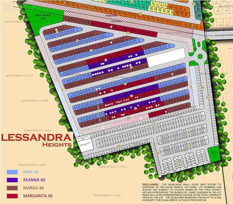 Camella Lessandra Heights  - Site Development Plan