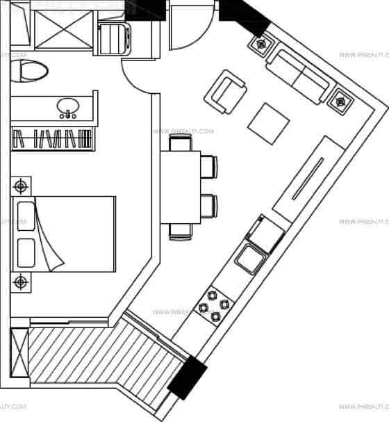 Aurora Escalades - One Bedroom Plan B & C
