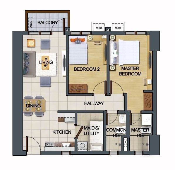 East Bay Residences - 2 Bedroom Prime 