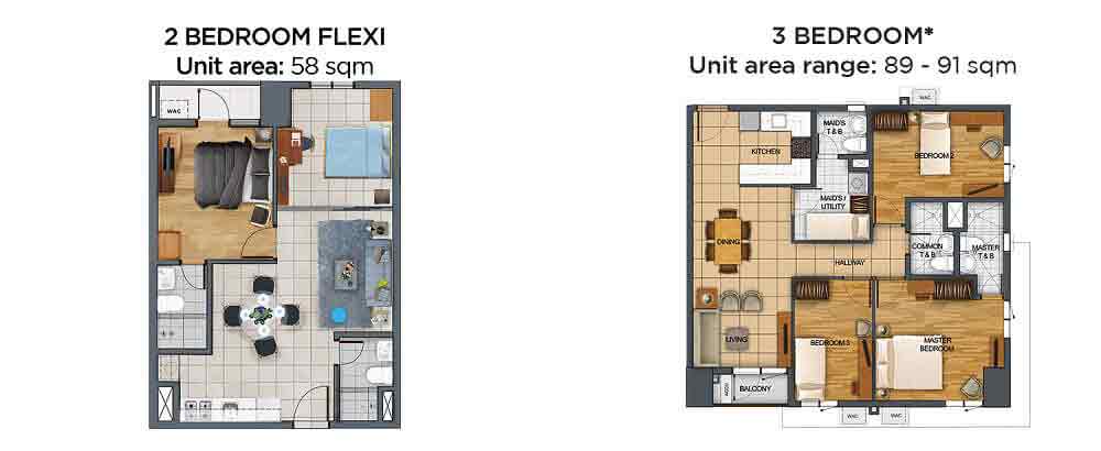 The Vantage - 2 BR Flexi and 3 BR Unit 