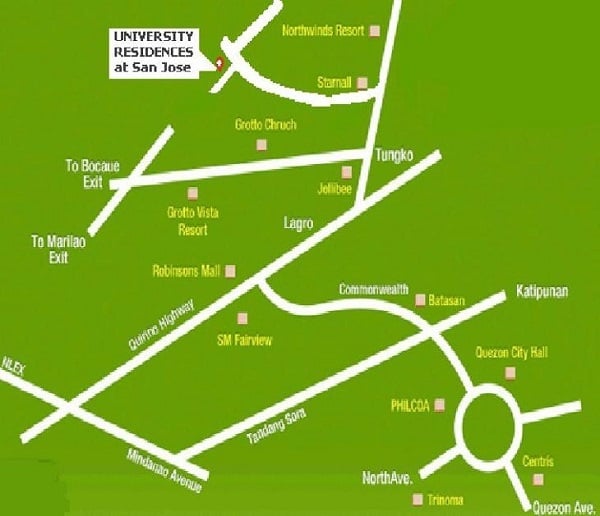 University Residences - Location Map