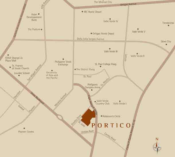 The Travertine at Portico - Location Map