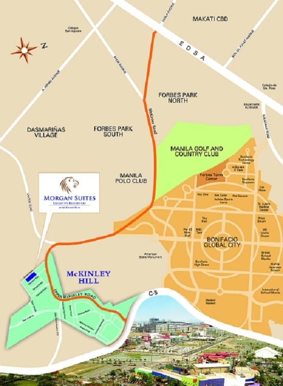 Morgan Suites Executive Residences - Location Map