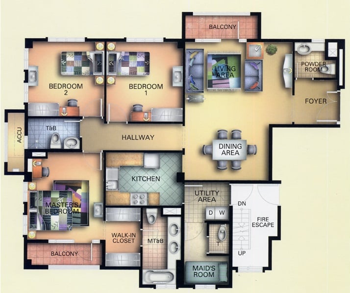 McKinley Hill Garden Villas - 2 Bedroom- Unit Plan 