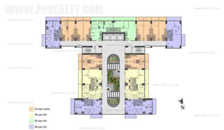 Illumina Residences Manila  - Typical Building Floor Plan With Studio Unit A Atriums Level