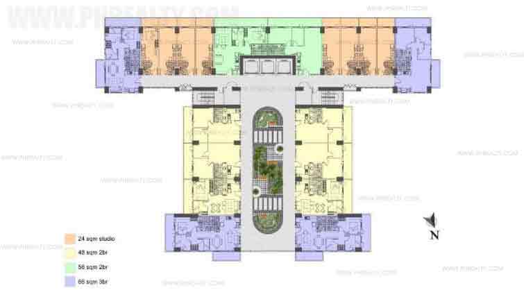 Illumina Residences Manila  - Typical Building Floor Plan with Studio Unit E