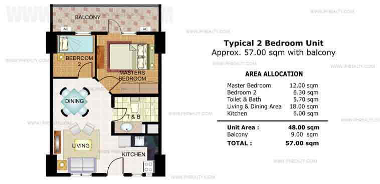 Illumina Residences Manila  - Typical 2 Bedroom Unit