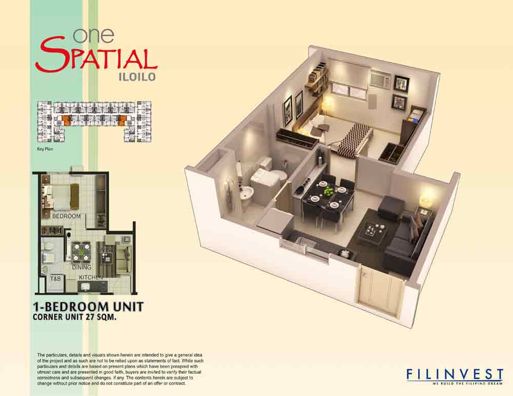 One Spatial - One Bedroom Unit