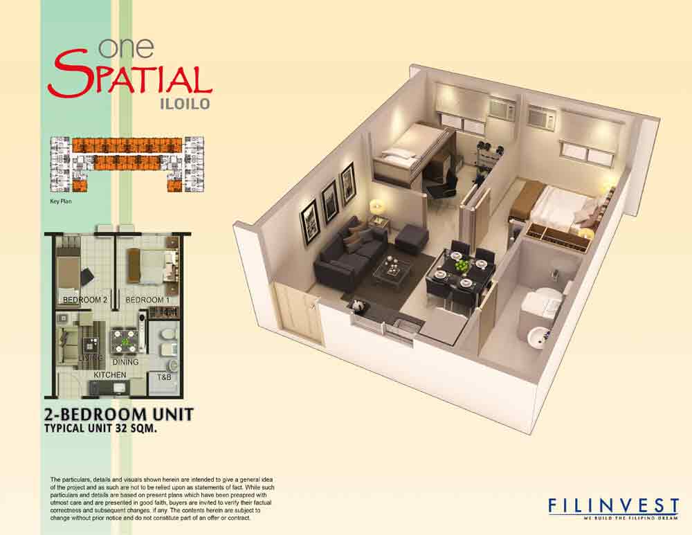 One Spatial - Two Bedroom Unit