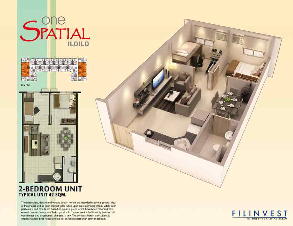 One Spatial - Two Bedroom Unit
