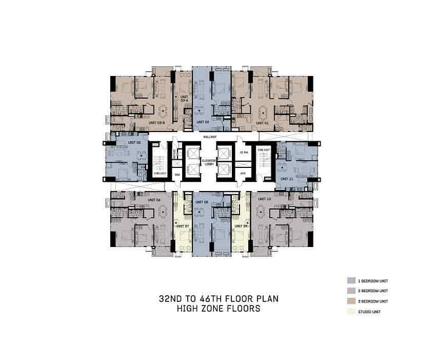 The Gentry Residences - 32nd To 46th Floor Plan 
