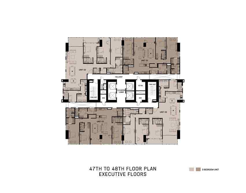 The Gentry Residences - 47th To 48th Floor Plan 