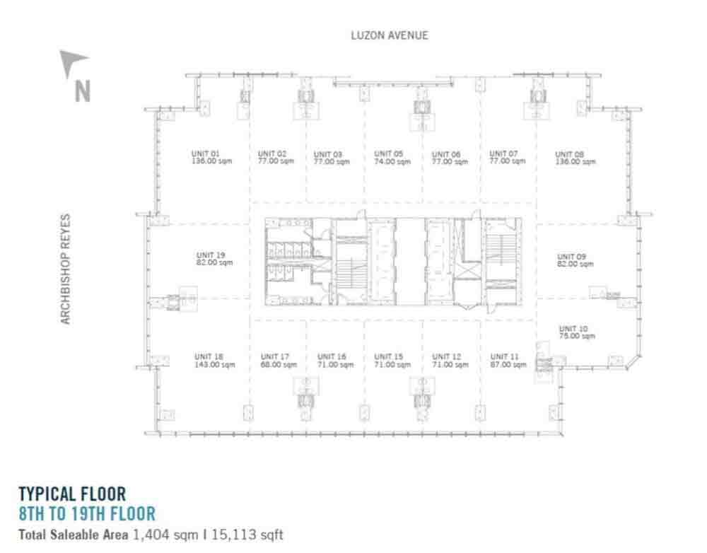 BPI Cebu Corporate Center - Typical 8th to 19th Floor Plan