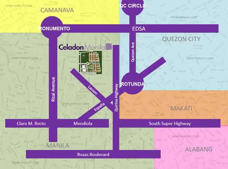 Celadon Park - Location Map