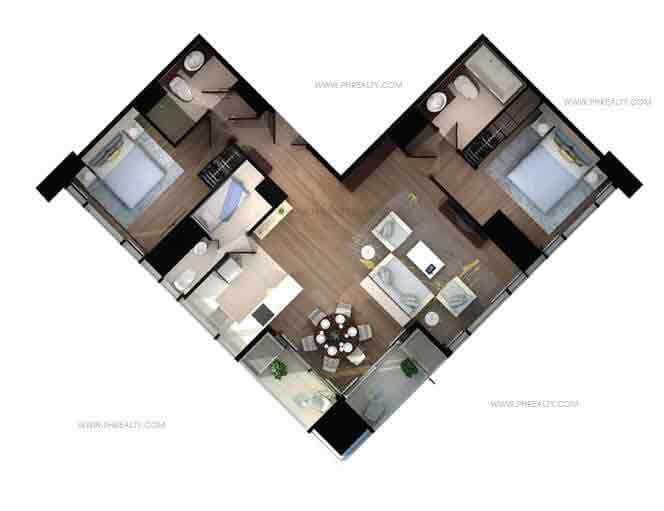 Shang Salcedo Place - Two Bedroom Corner Type C