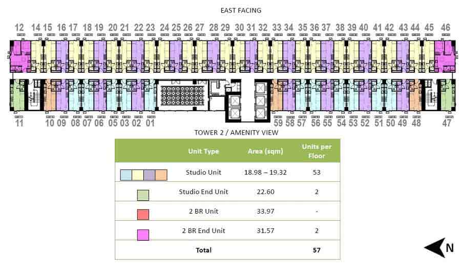 Green 2 Residences - Tower 1 - 3rd to 21st Floor Plan