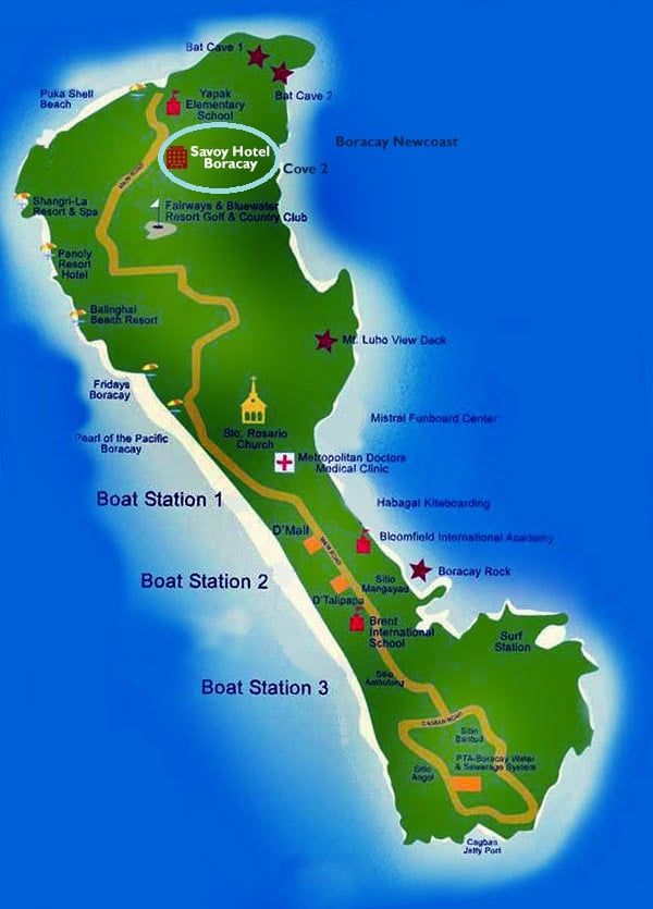 Savoy Hotel Boracay - Location Map