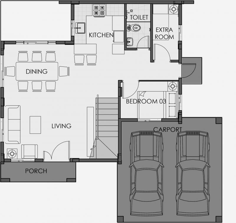 Camella Bacolod South - Ground Floor Plan 