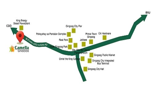 Camella Gingoog - Location Map
