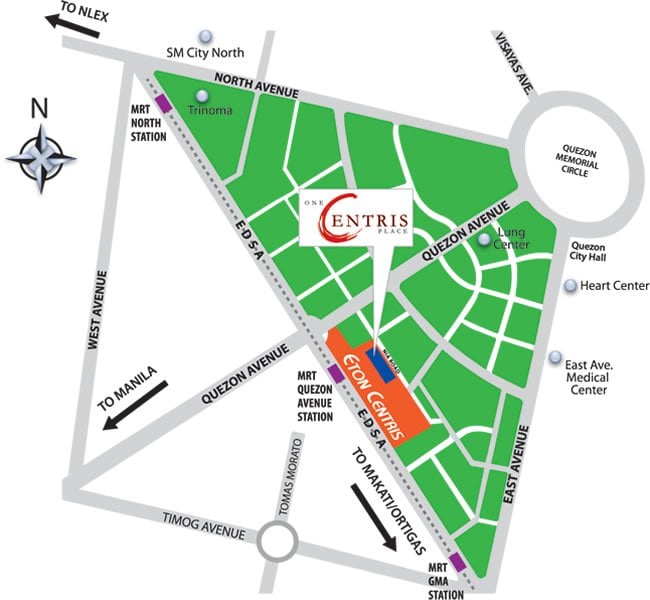 One Centris Place - Location Map