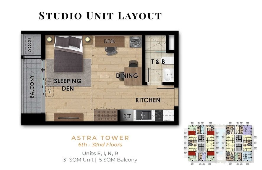 The Fifth Tower - Studio Units - E, I, N, R