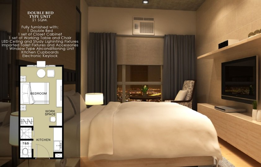 Harvard Suites - Double Bed Type Unit