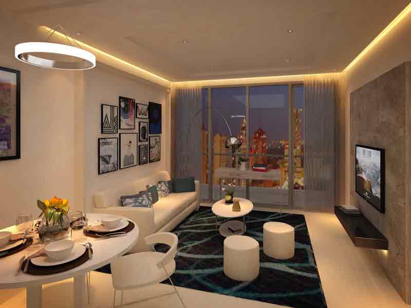 Uptown Parksuites - Tower 2 - One Bedroom Suite Living and Dining