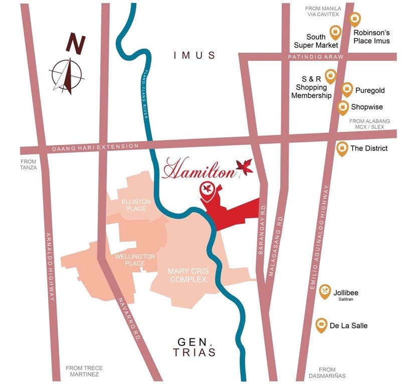 Hamilton Executive Residences - Location Map