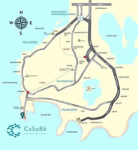 CaSoBe Calatagan South Beach - Location Map