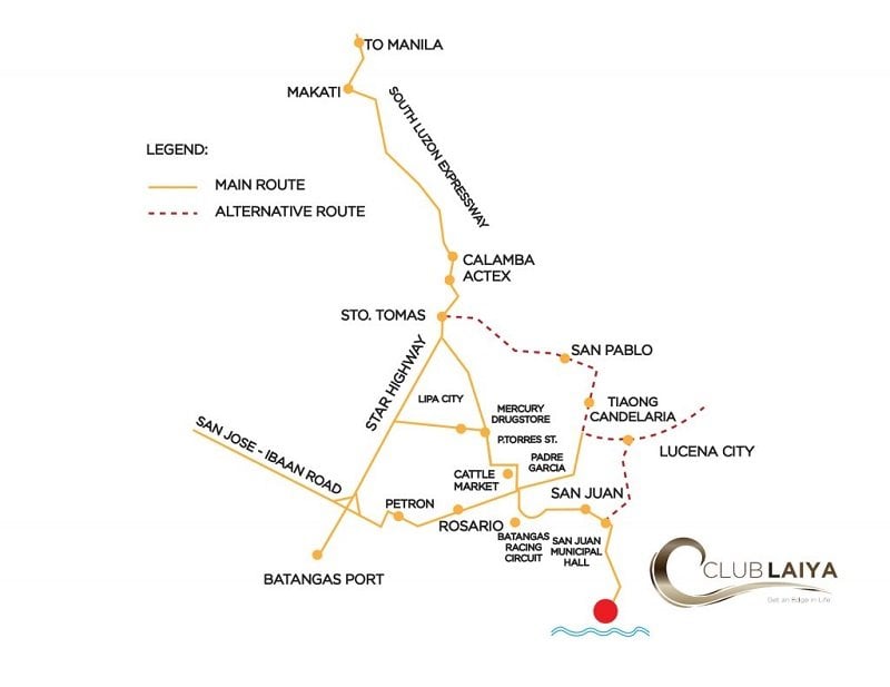 Club Laiya - Location Map